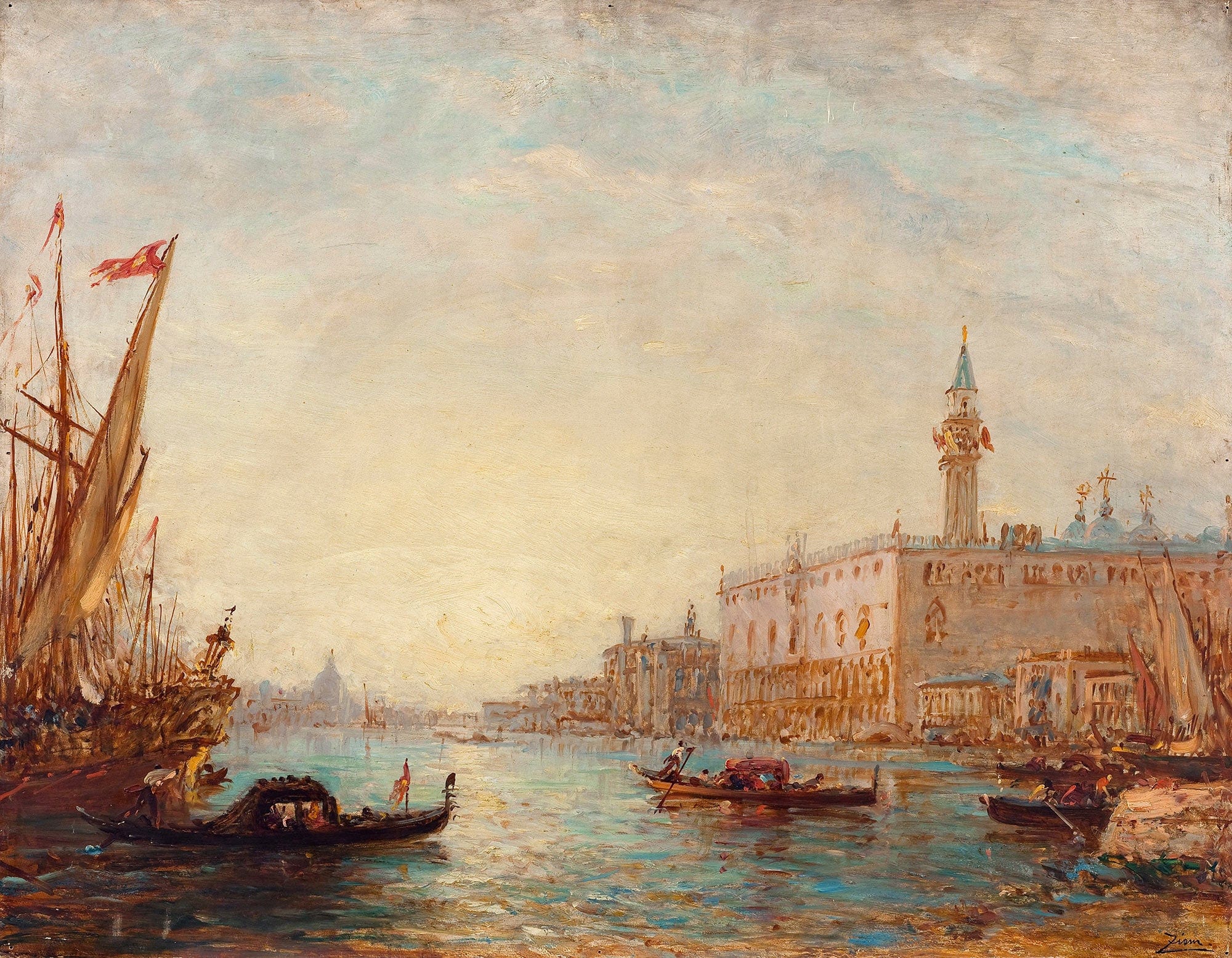 Venise Le Palais Des Doges by Felix Ziem
