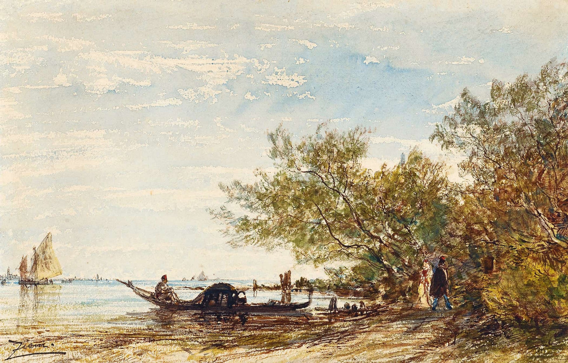 Venise Mazzorbo by Felix Ziem