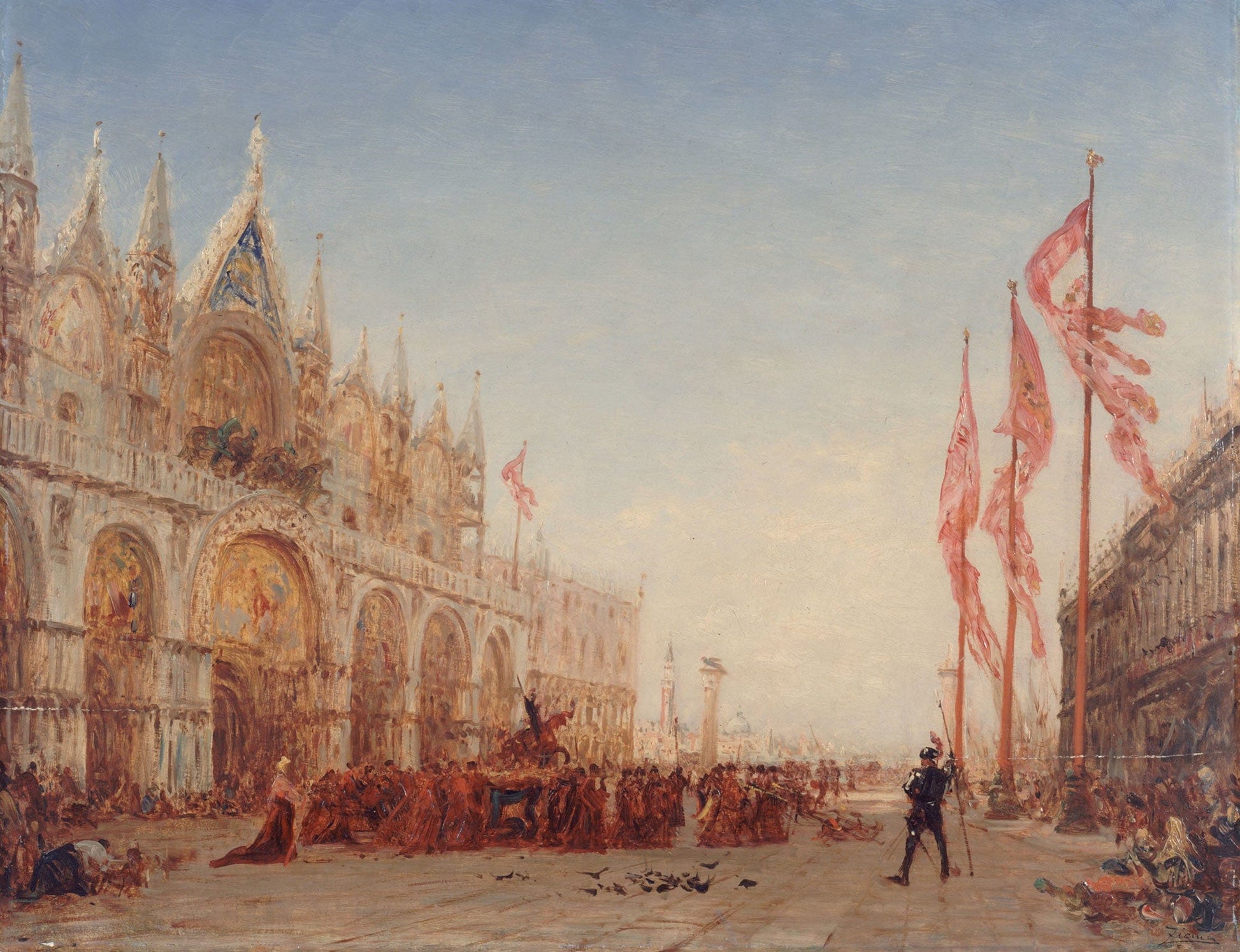 Venise Procession De La Saint Georges by Felix Ziem