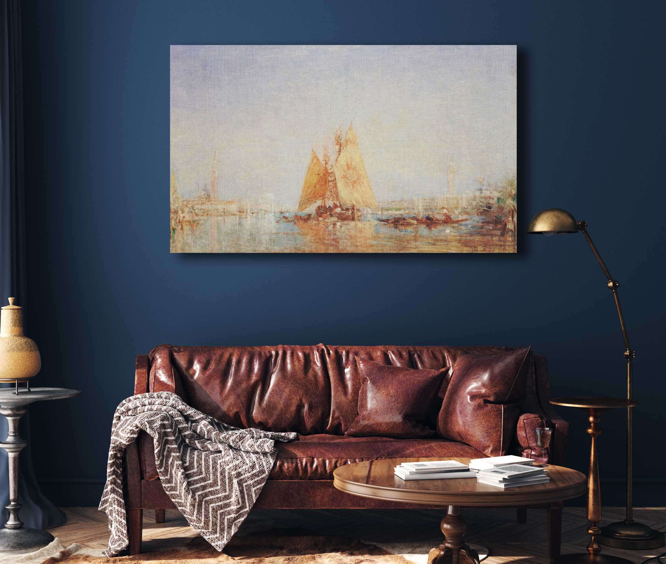 Venise Trabaccolo A La Voile Jaune by Felix Ziem