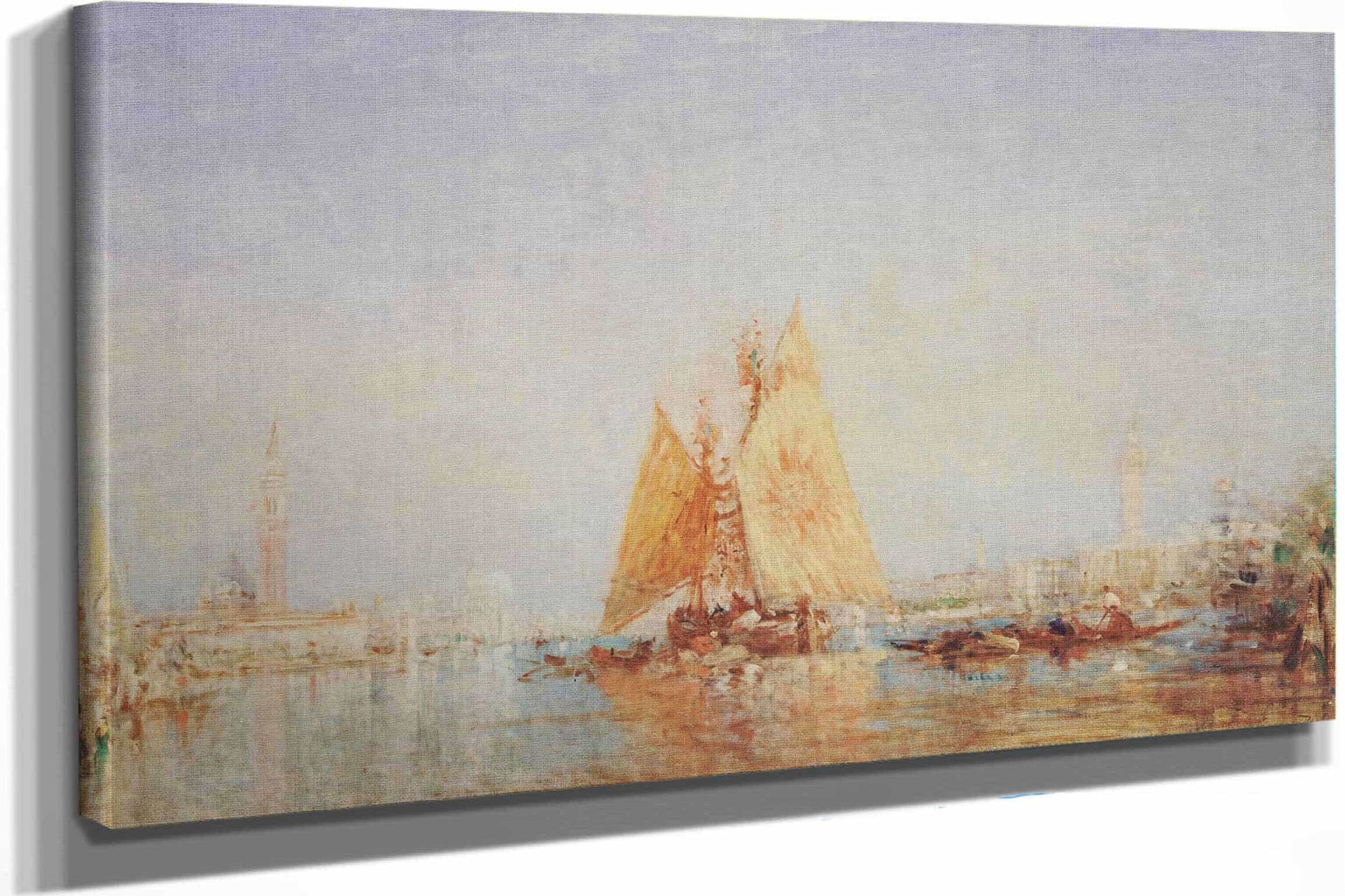 Venise Trabaccolo A La Voile Jaune by Felix Ziem