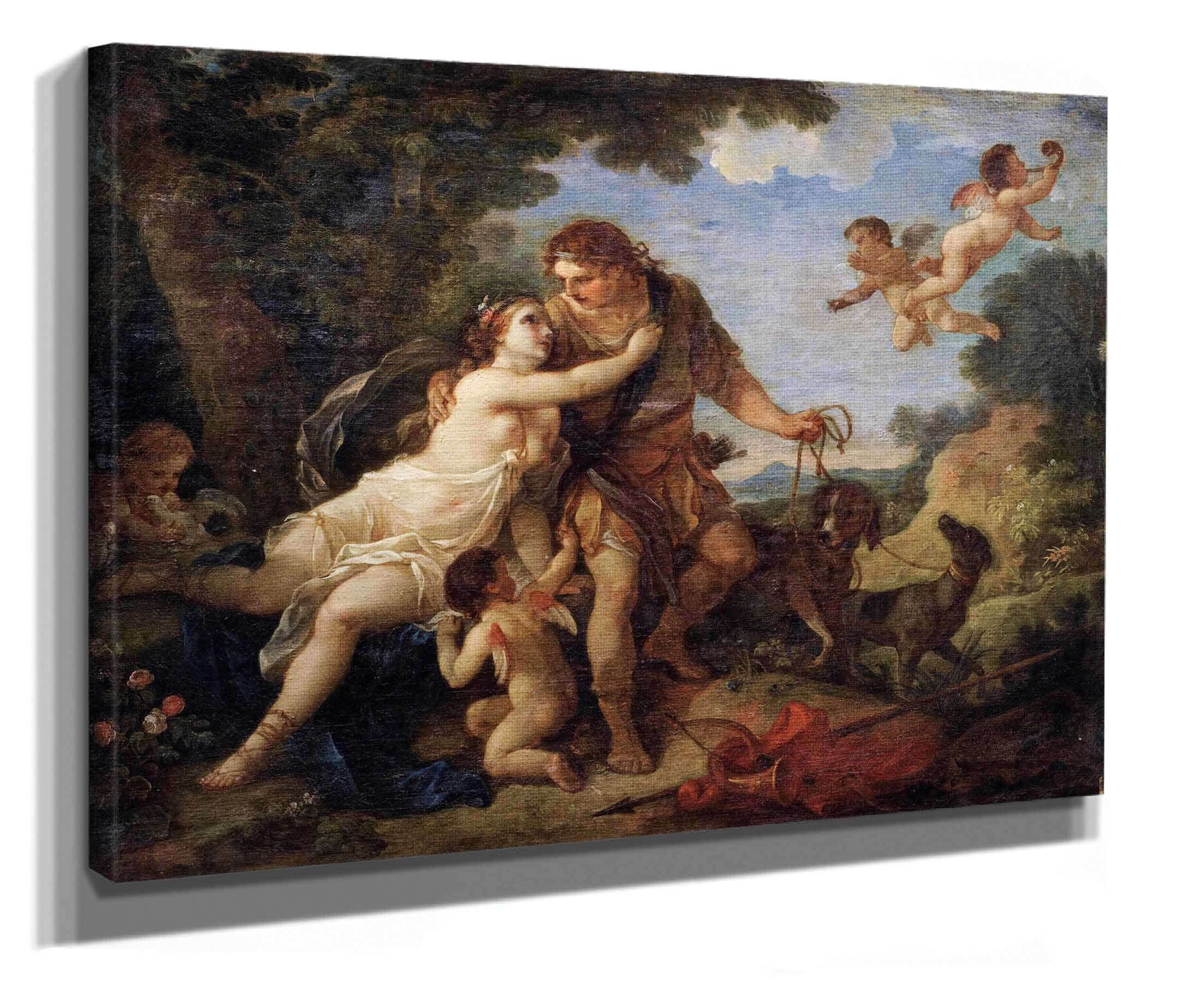 Venus And Adonis by Charles Joseph Natoire