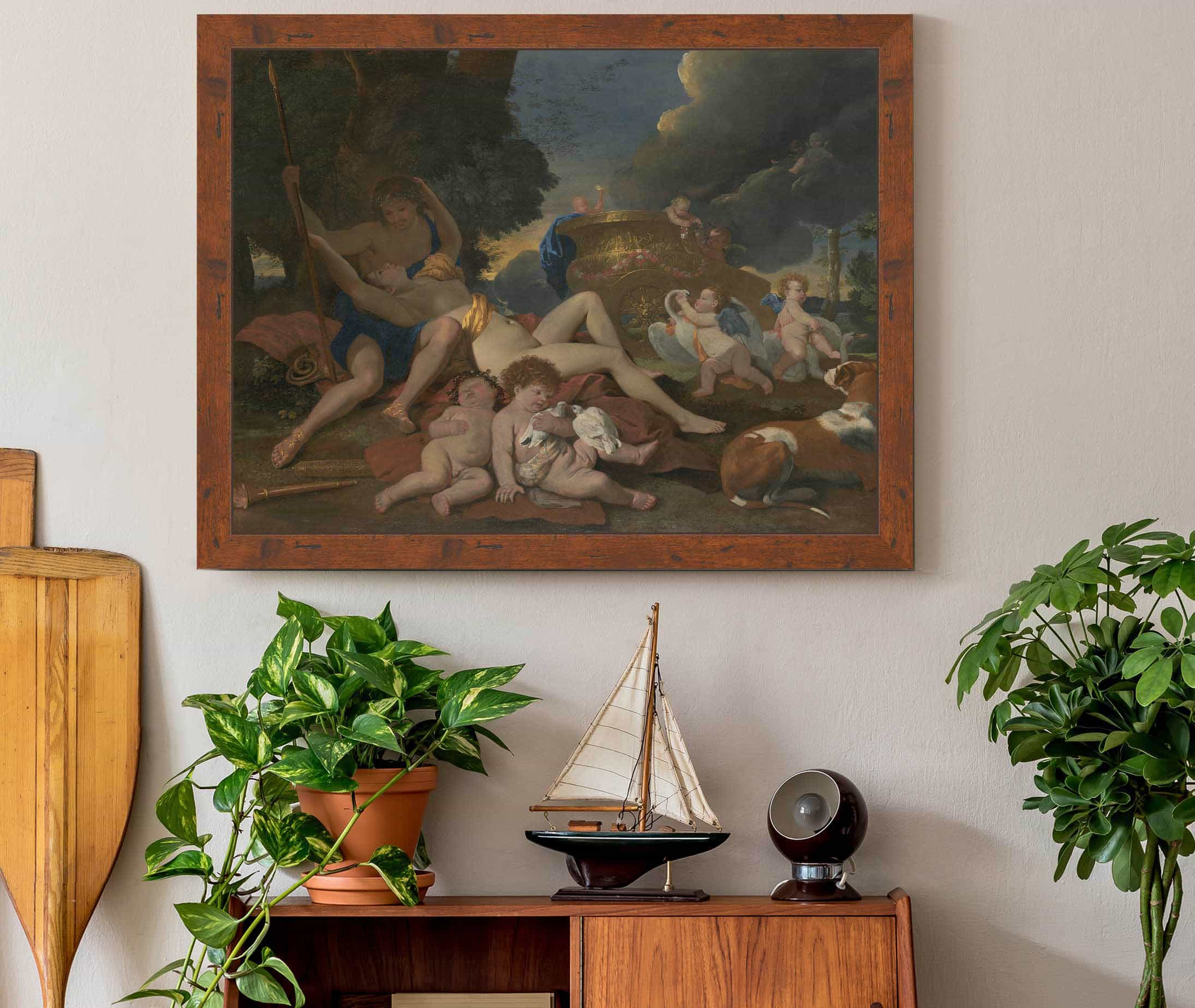 Venus And Adonis  by Nicolas Poussin