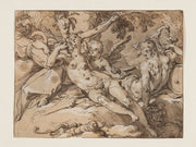 Venus And Bacchus Without Ceres And Bacchus Venus by Abraham Bloemaert