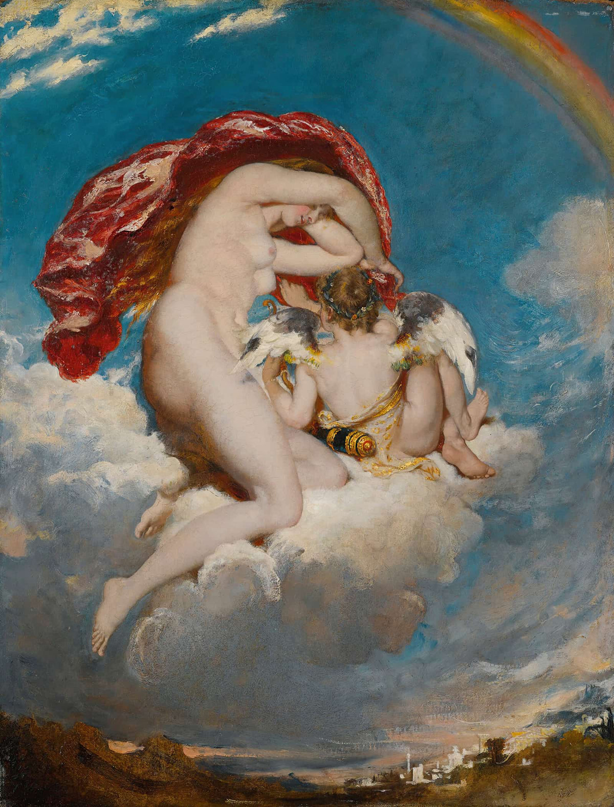 Venus And Cupid Descending by William Etty