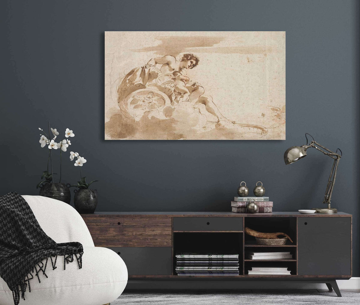 Venus And Cupid In A Chariot by Guercino