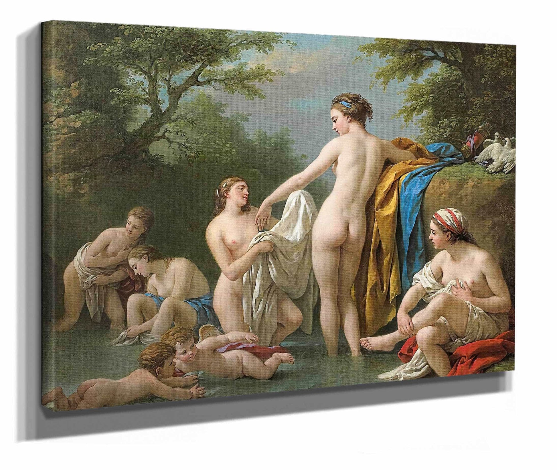 Venus And Nymphs Bathing by Louis Jean Francois Lagrenee