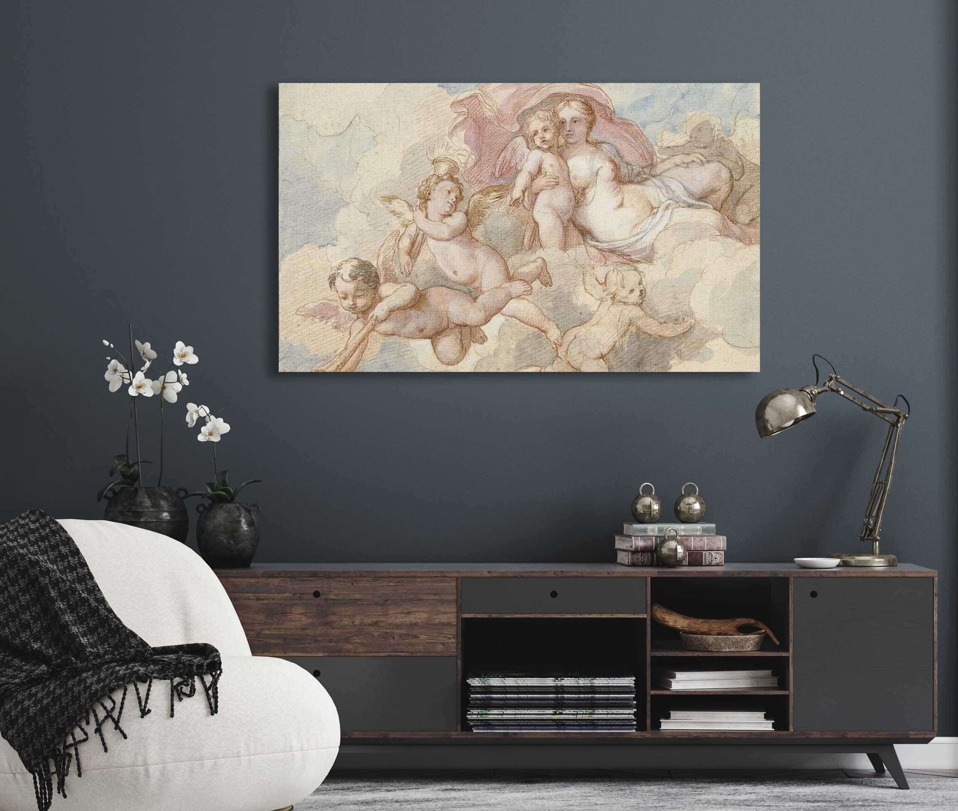 Venus Met Amor En Putti  by Charles Joseph Natoire