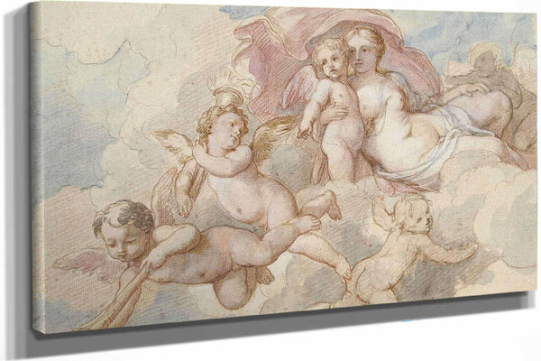 Venus Met Amor En Putti  by Charles Joseph Natoire