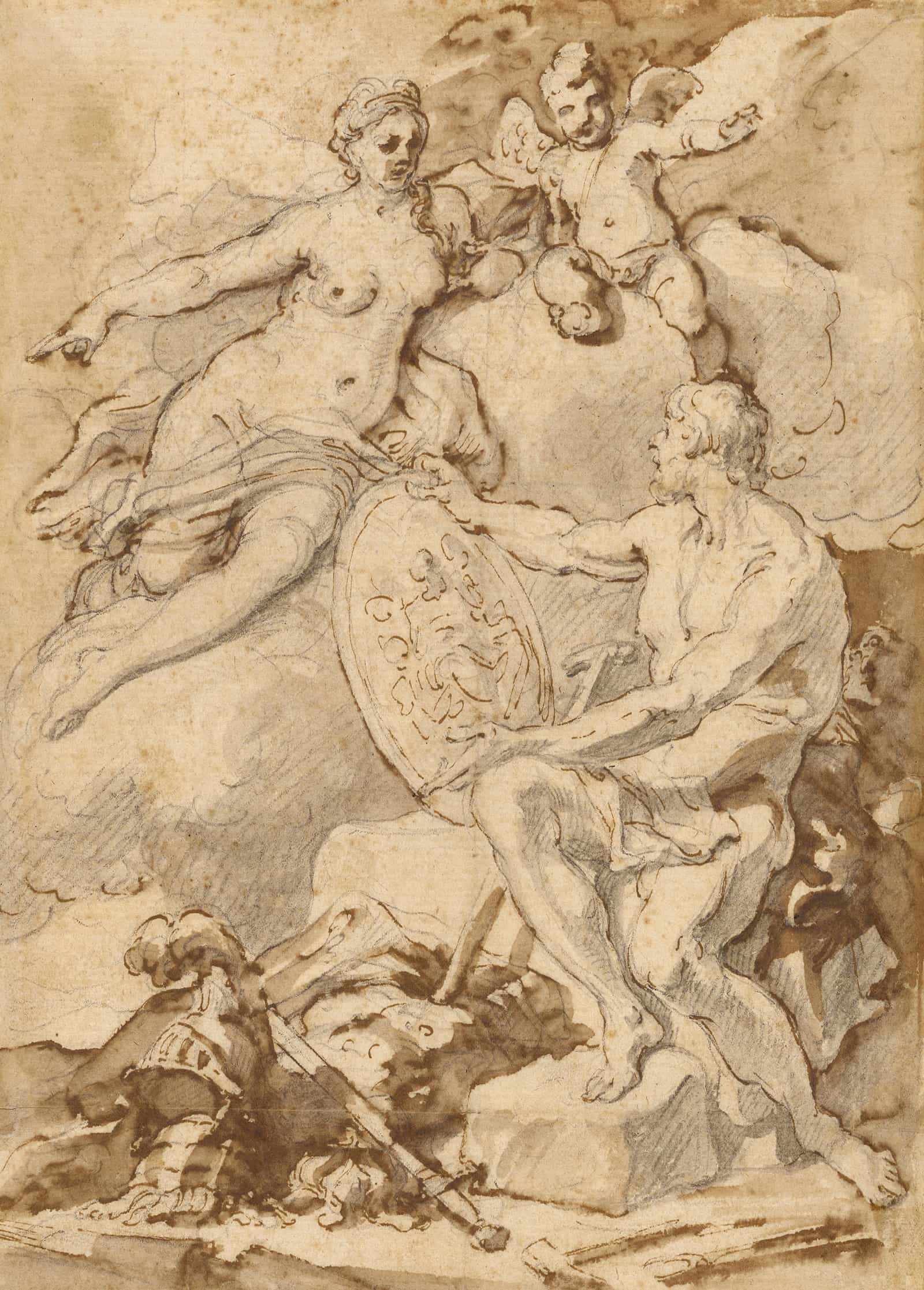 Venus Receiving From Vulcan The Arms Of Aeneas by Francesco Solimena