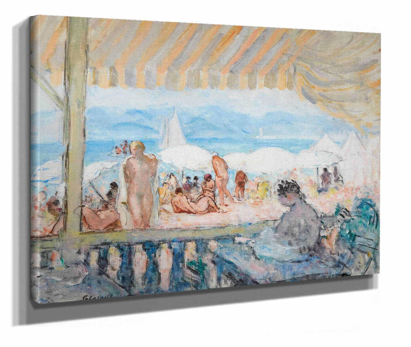 Veranda Sur La Plage De Cannes by Henri Lebasque