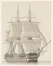 Vessel Of The Russian Line Vaisseau De Ligne Russe by Christoffer Wilhelm Eckersberg