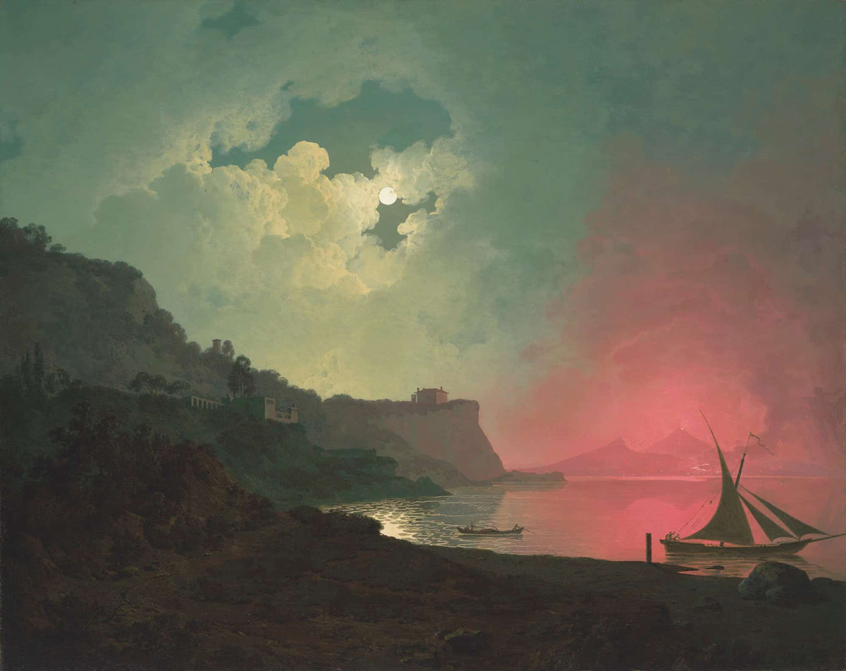 Vesuvius In Eruption Viewed From Posillipo by Joseph Wright Of Derby
