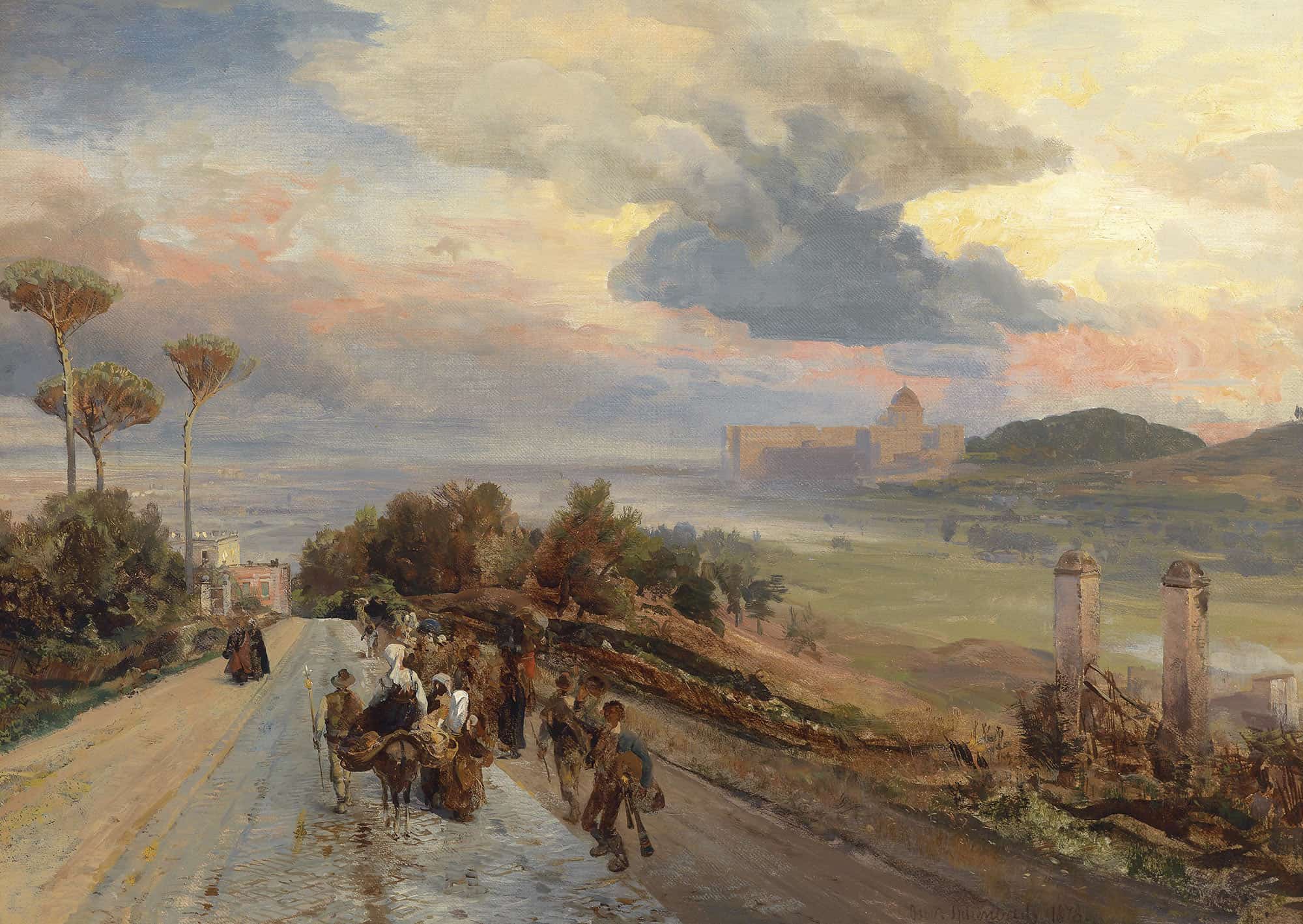Via Cassia Bei Rom by Oswald Achenbach