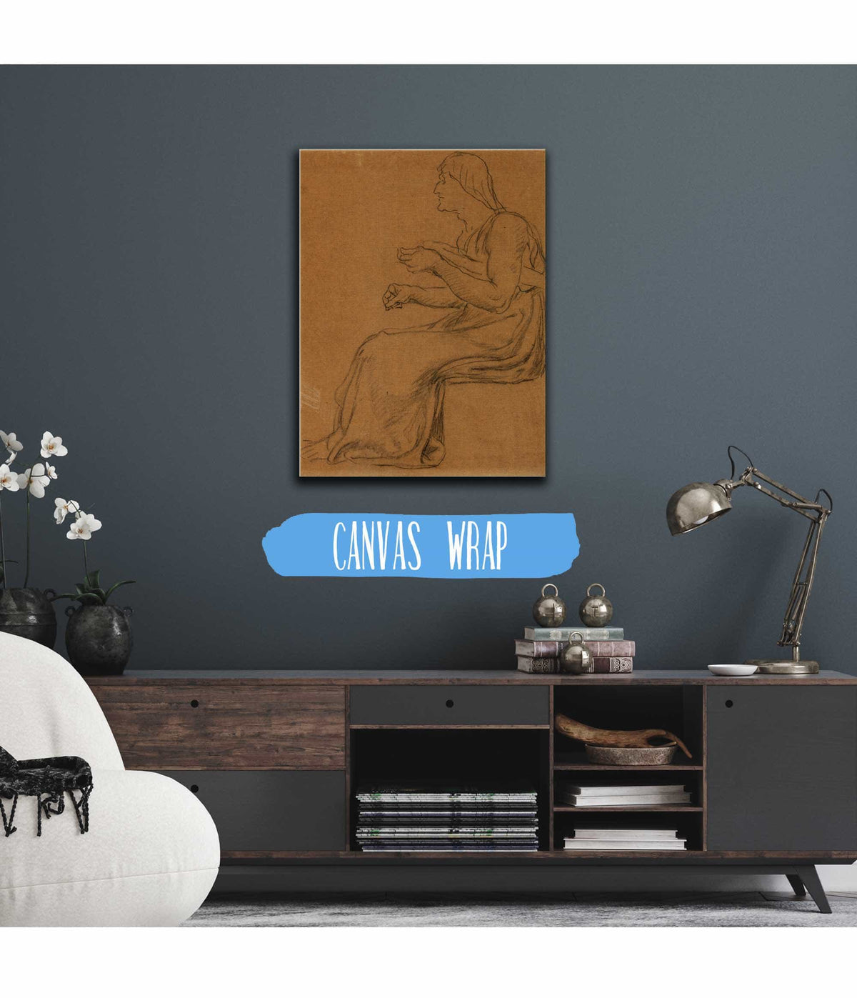 Vieille Femme Assise De Profil A Gauche by Pierre Puvis De Chavannes