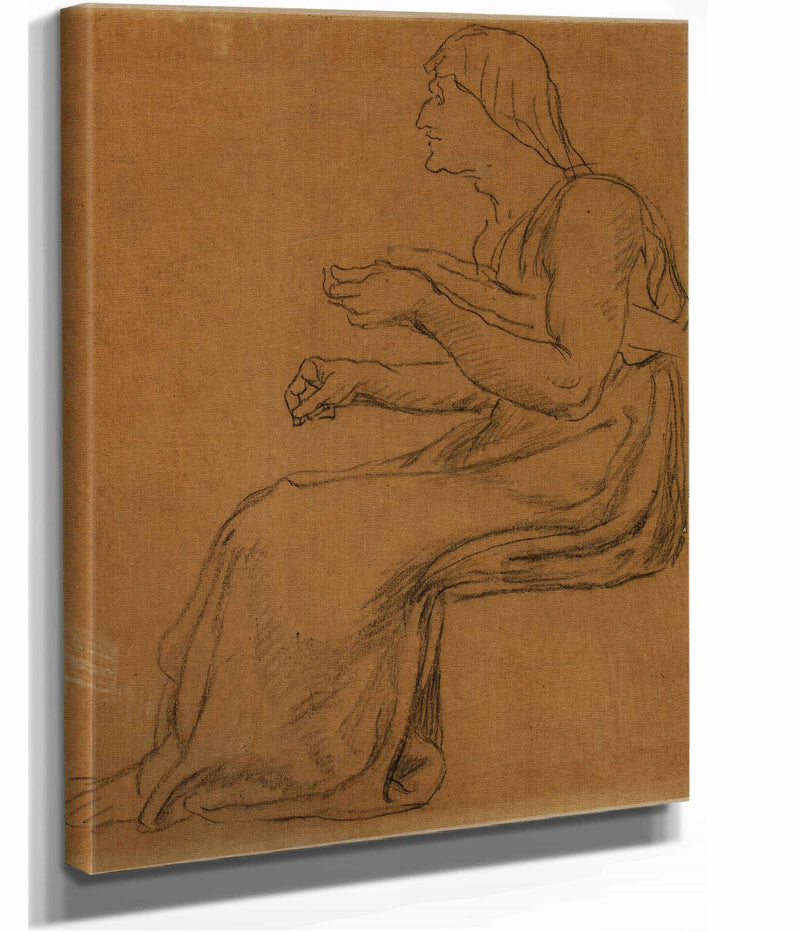 Vieille Femme Assise De Profil A Gauche by Pierre Puvis De Chavannes
