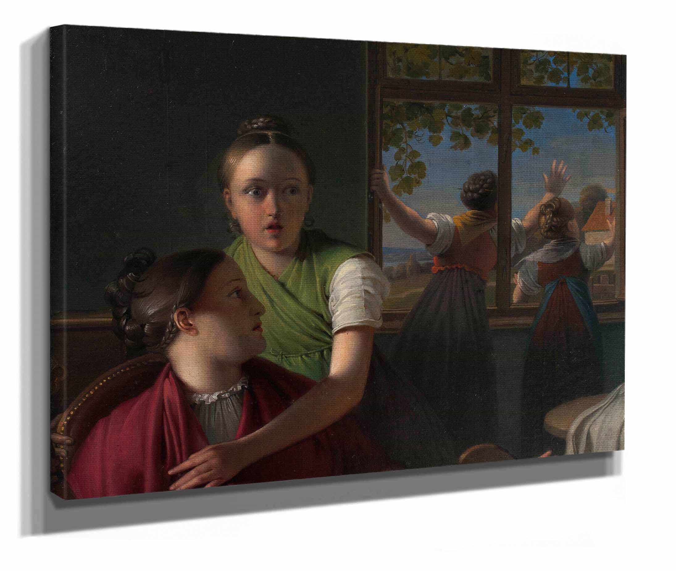 Vier Madchen In Einem Zimmer by Johann Peter Krafft