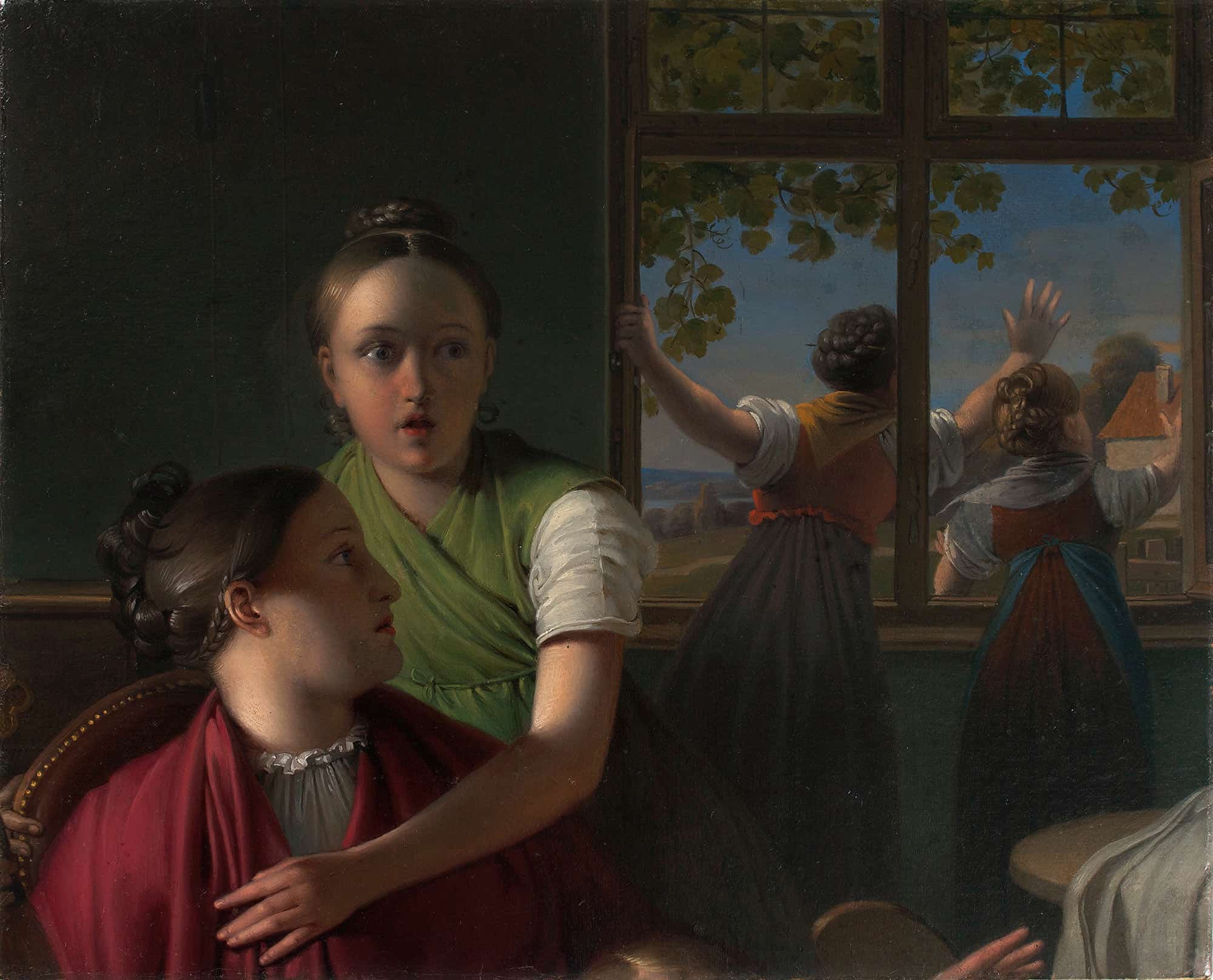 Vier Madchen In Einem Zimmer by Johann Peter Krafft