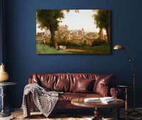 View From The Farnese Gardens Rome by Jean Baptiste Camille Corot