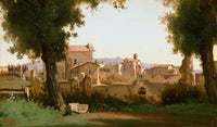 View From The Farnese Gardens Rome by Jean Baptiste Camille Corot