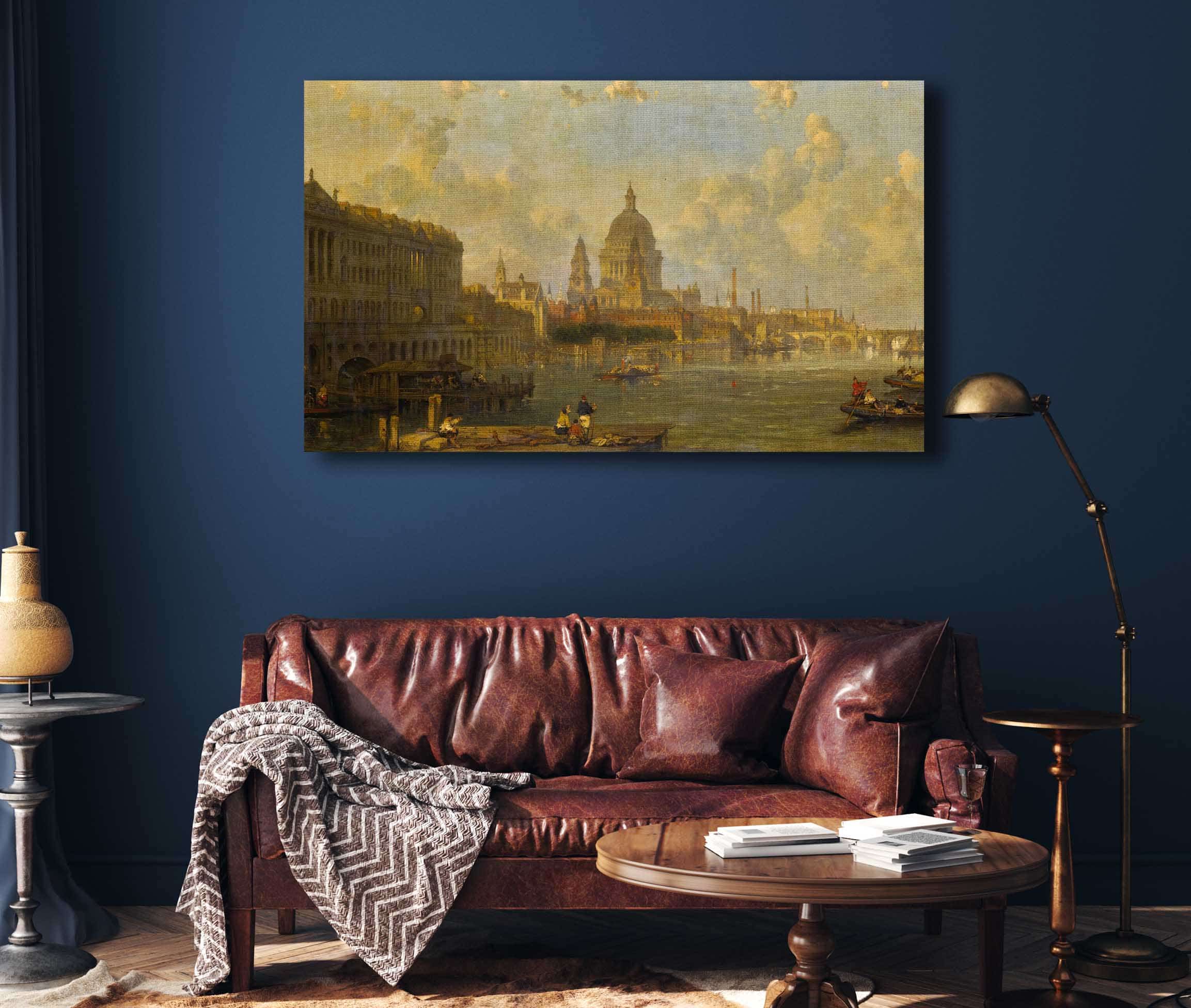 View From Waterloo Bridge Embracing St Pauls Somerset House And Temple by David Roberts