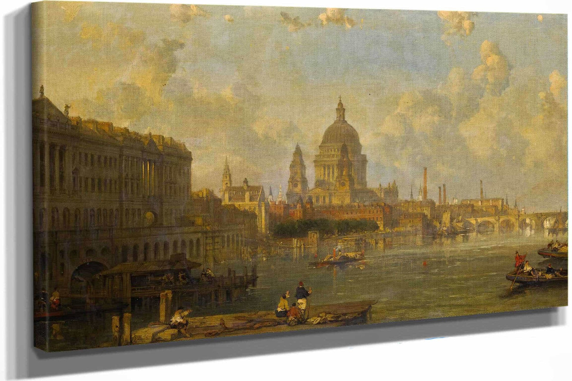 View From Waterloo Bridge Embracing St Pauls Somerset House And Temple by David Roberts