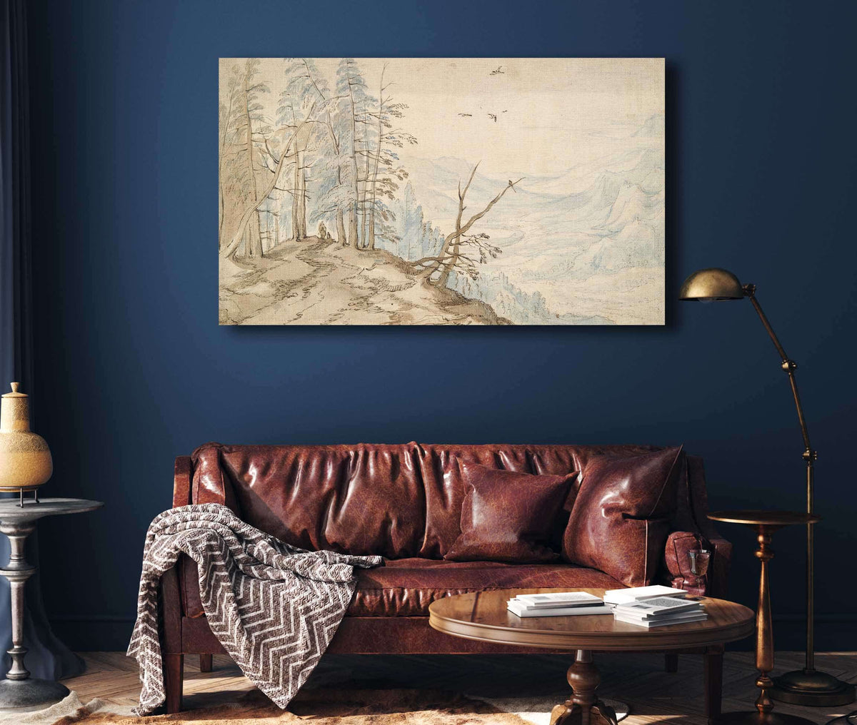 View In A Valley From The Edge Of A Mountain Road Th Century by Jan Brueghel The Elder