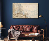 View In A Valley From The Edge Of A Mountain Road Th Century by Jan Brueghel The Elder