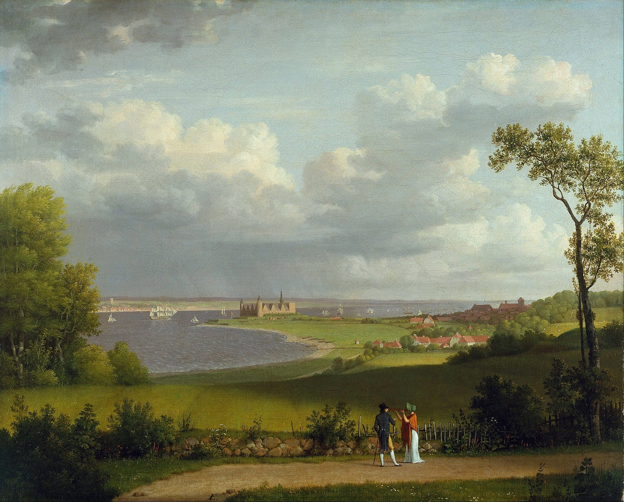 View North Of Kronborg Castle by Christoffer Wilhelm Eckersberg
