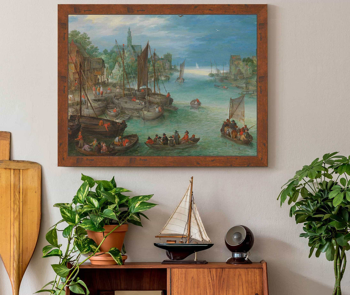 View Of A City Along A River by Jan Brueghel The Elder