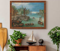 View Of A City Along A River by Jan Brueghel The Elder