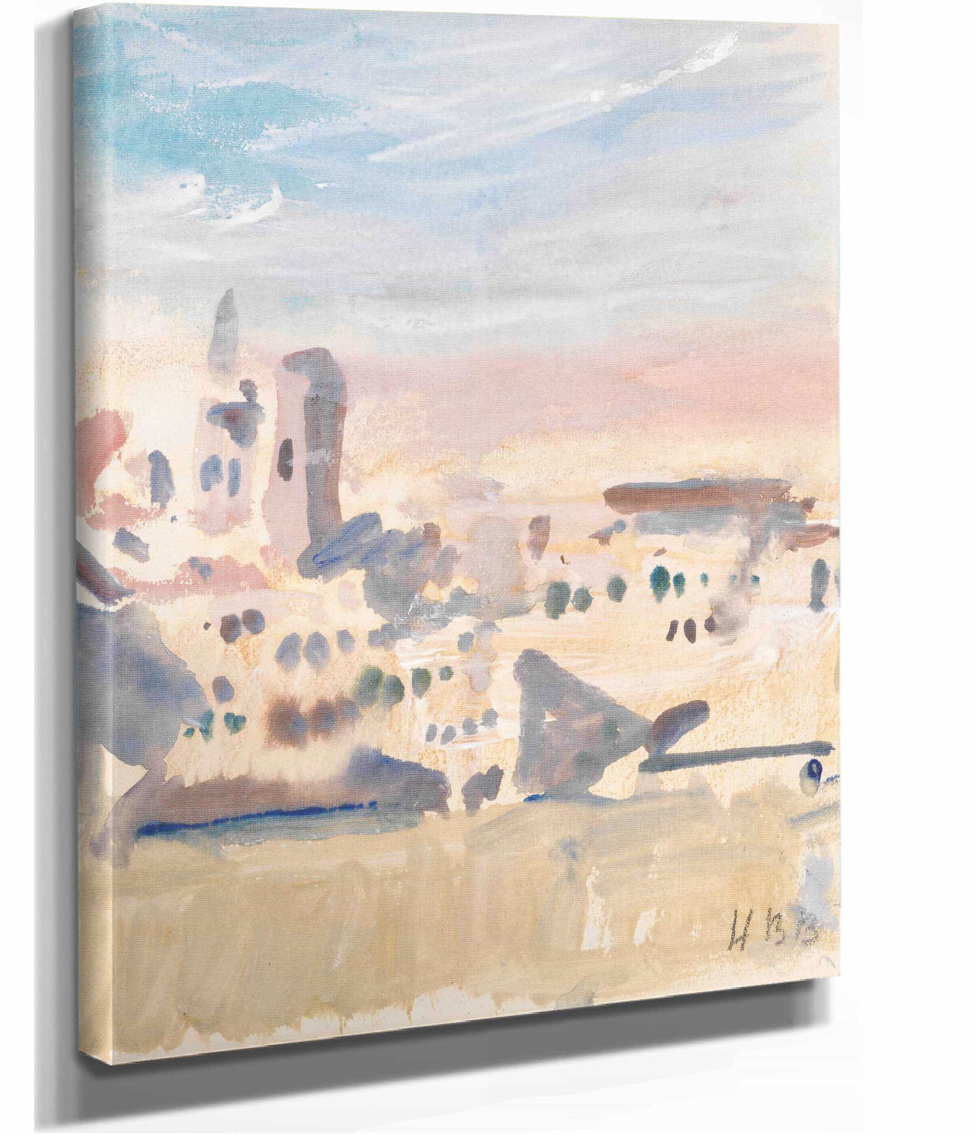 View Of A Town by Hercules Brabazon Brabazon