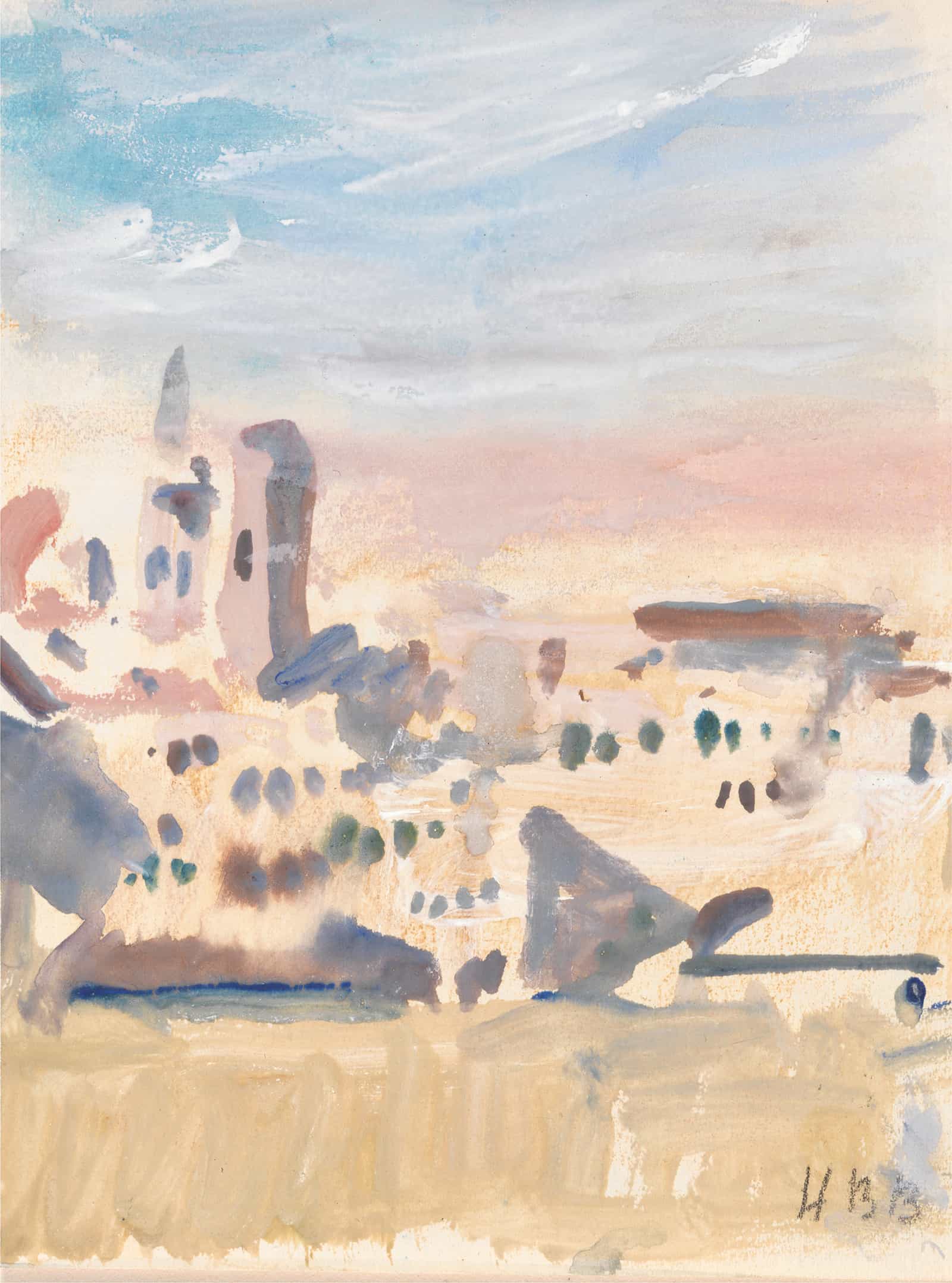 View Of A Town by Hercules Brabazon Brabazon