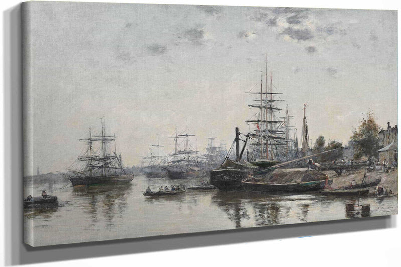 View Of Bordeaux From The Quai Des Chartrons by Eugene Boudin
