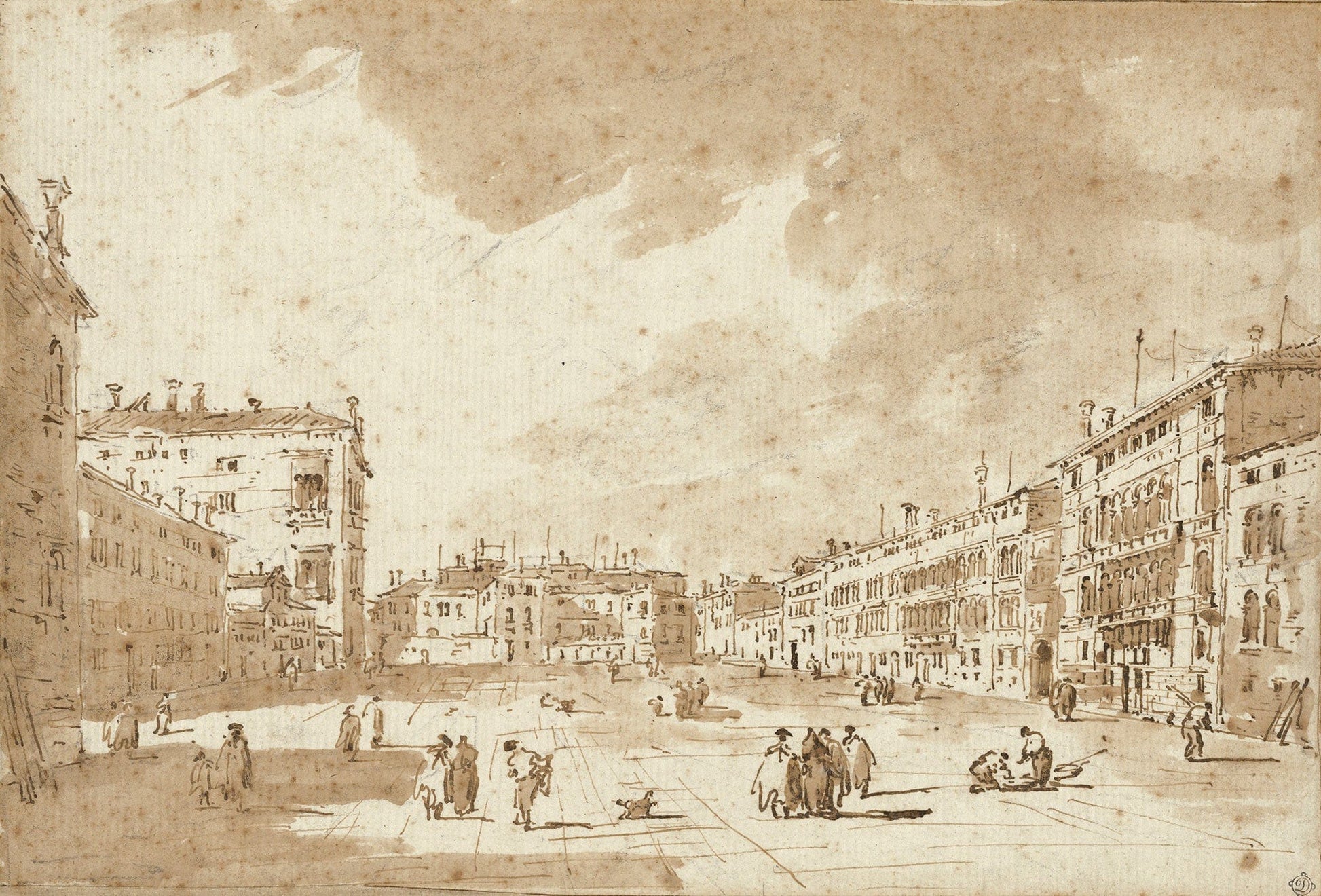 View Of Campo S Polo by Francesco Guardi