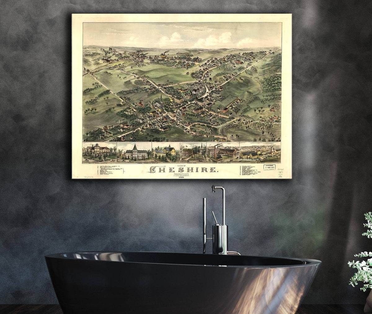 View Of Cheshire Connecticut 1882 State of Connecticut