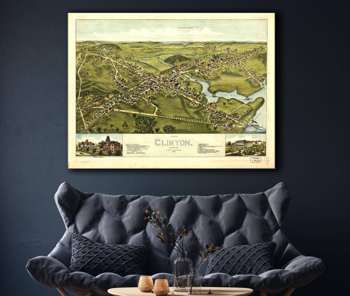View Of Clinton Connecticut 1881 State of Connecticut