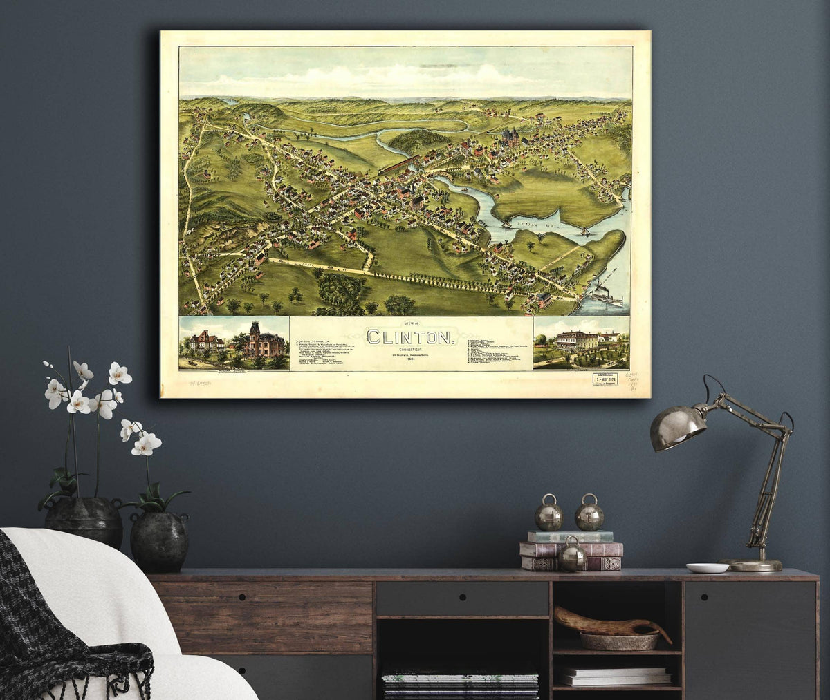 View Of Clinton Connecticut 1881 State of Connecticut