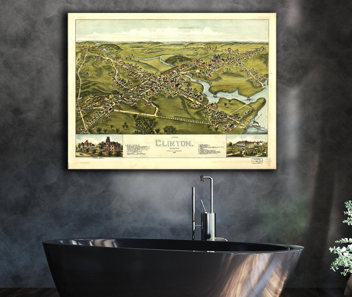 View Of Clinton Connecticut 1881 State of Connecticut