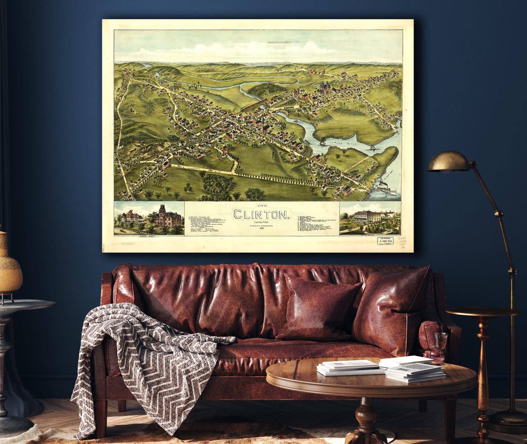 View Of Clinton Connecticut 1881 State of Connecticut