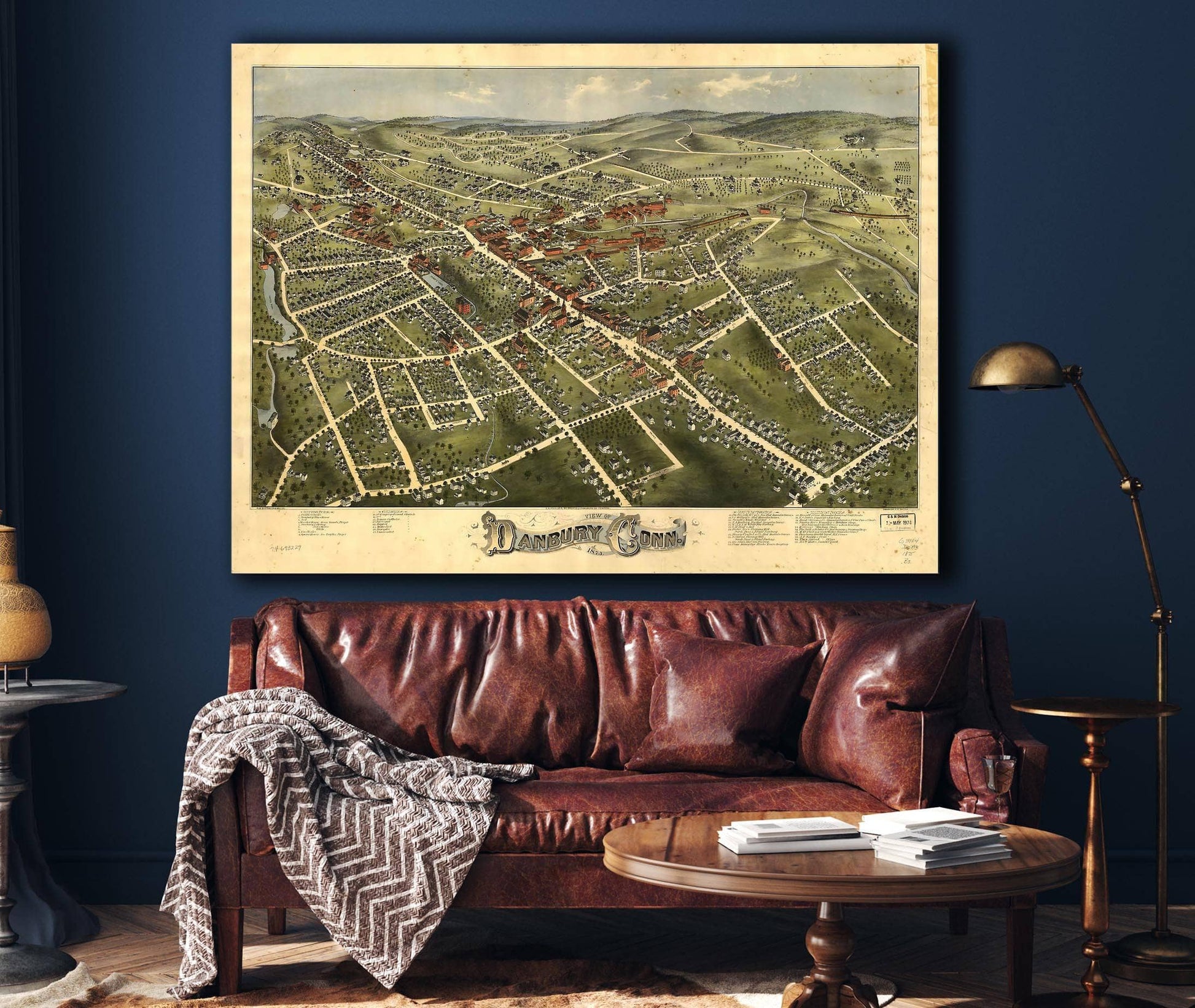 View Of Danbury Conn 1875 State of Connecticut