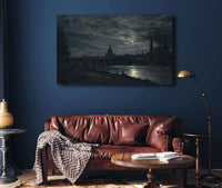 View Of Dresden By Moonlight by Johan Christian Dahl