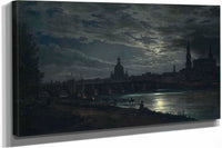 View Of Dresden By Moonlight by Johan Christian Dahl