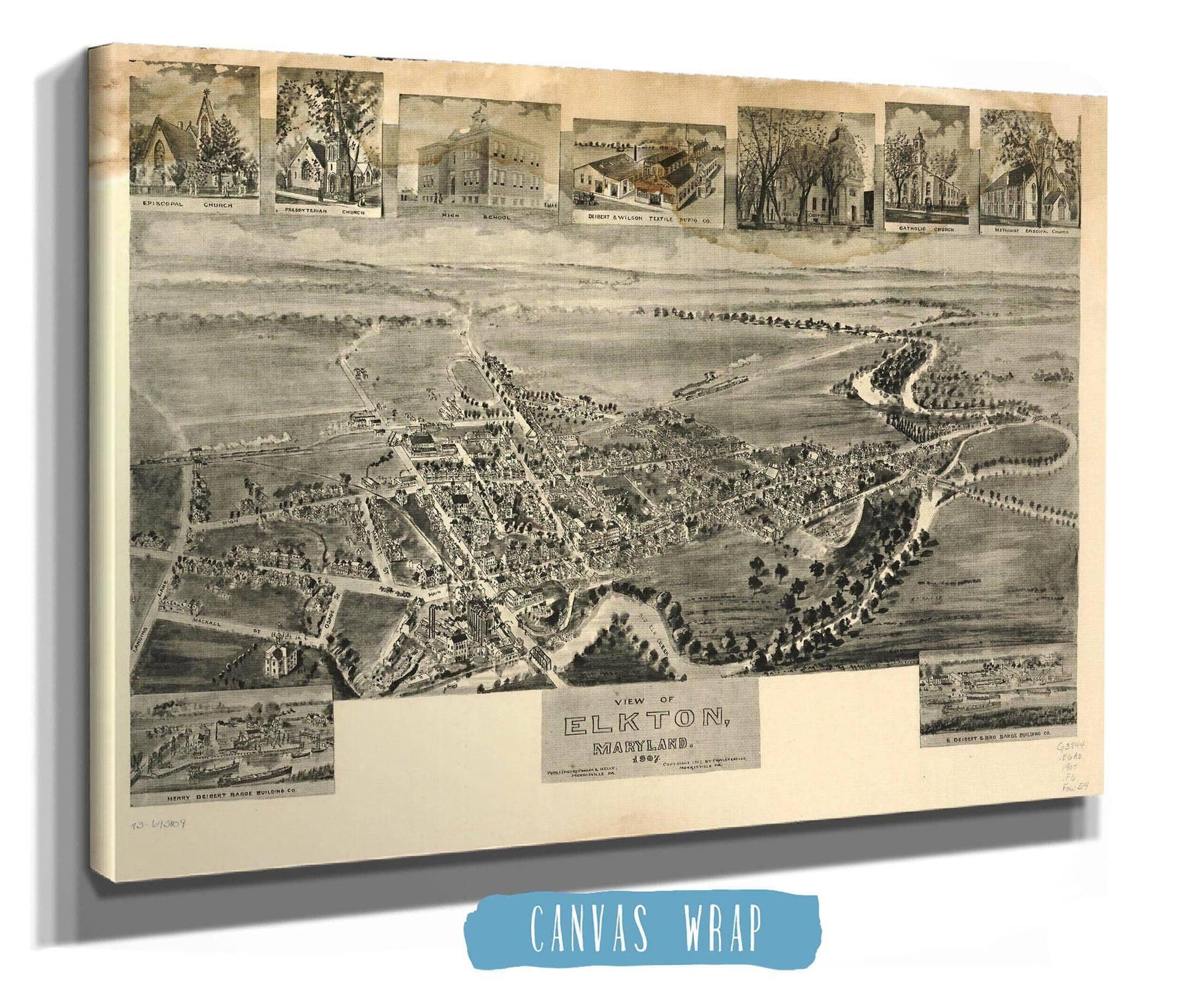View Of Elkton Maryland 1907 State of Maryland