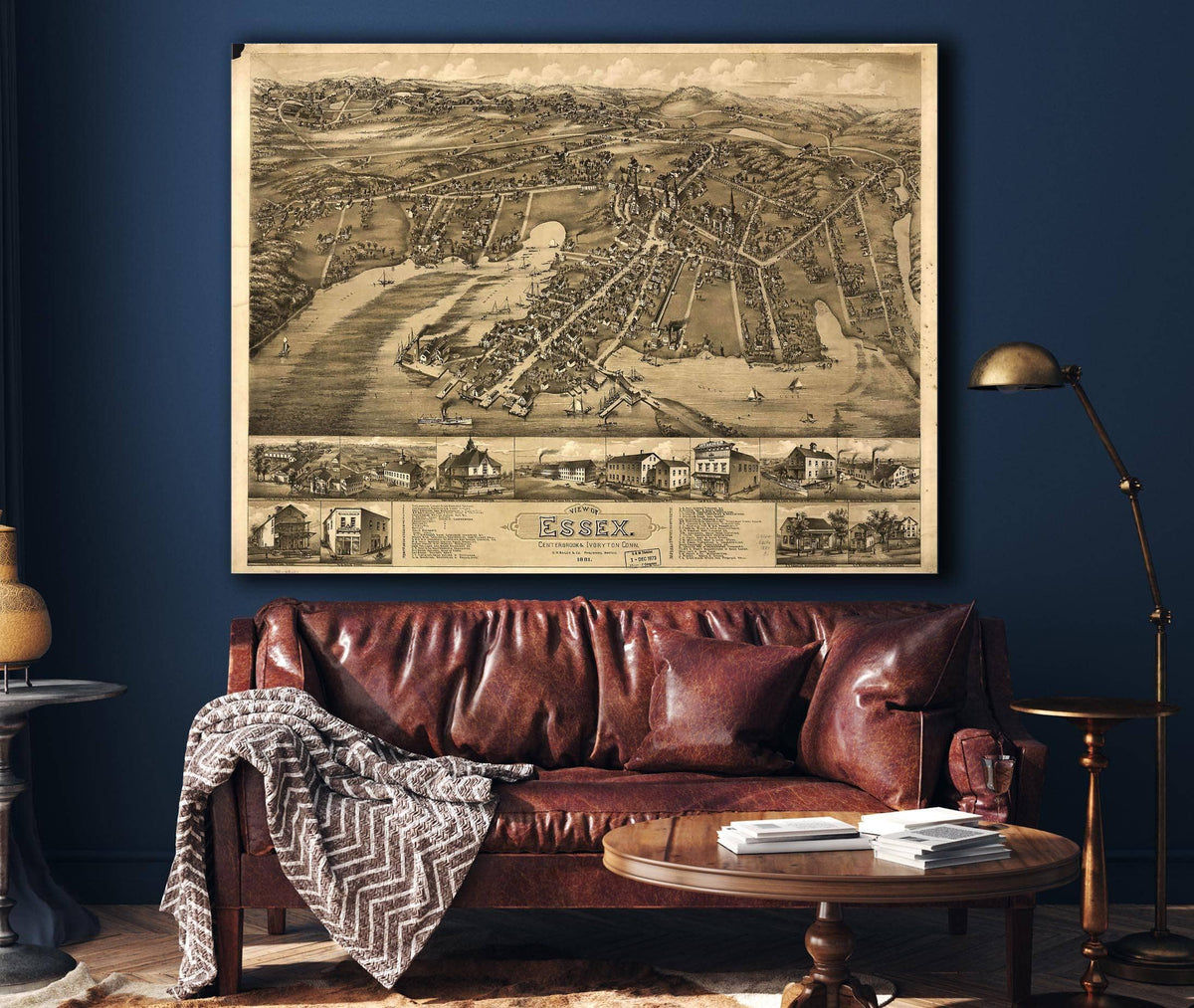 View Of Essex Centerbrook & Ivoryton Conn 1881 State of Connecticut