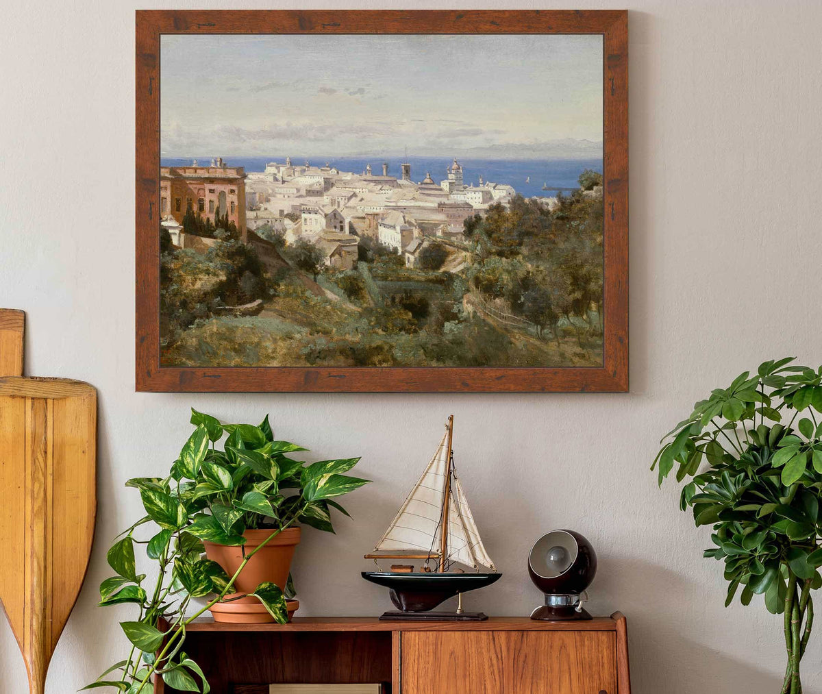 View Of Genoa by Jean Baptiste Camille Corot