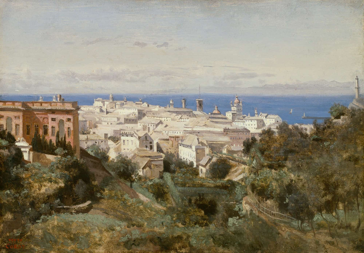 View Of Genoa by Jean Baptiste Camille Corot