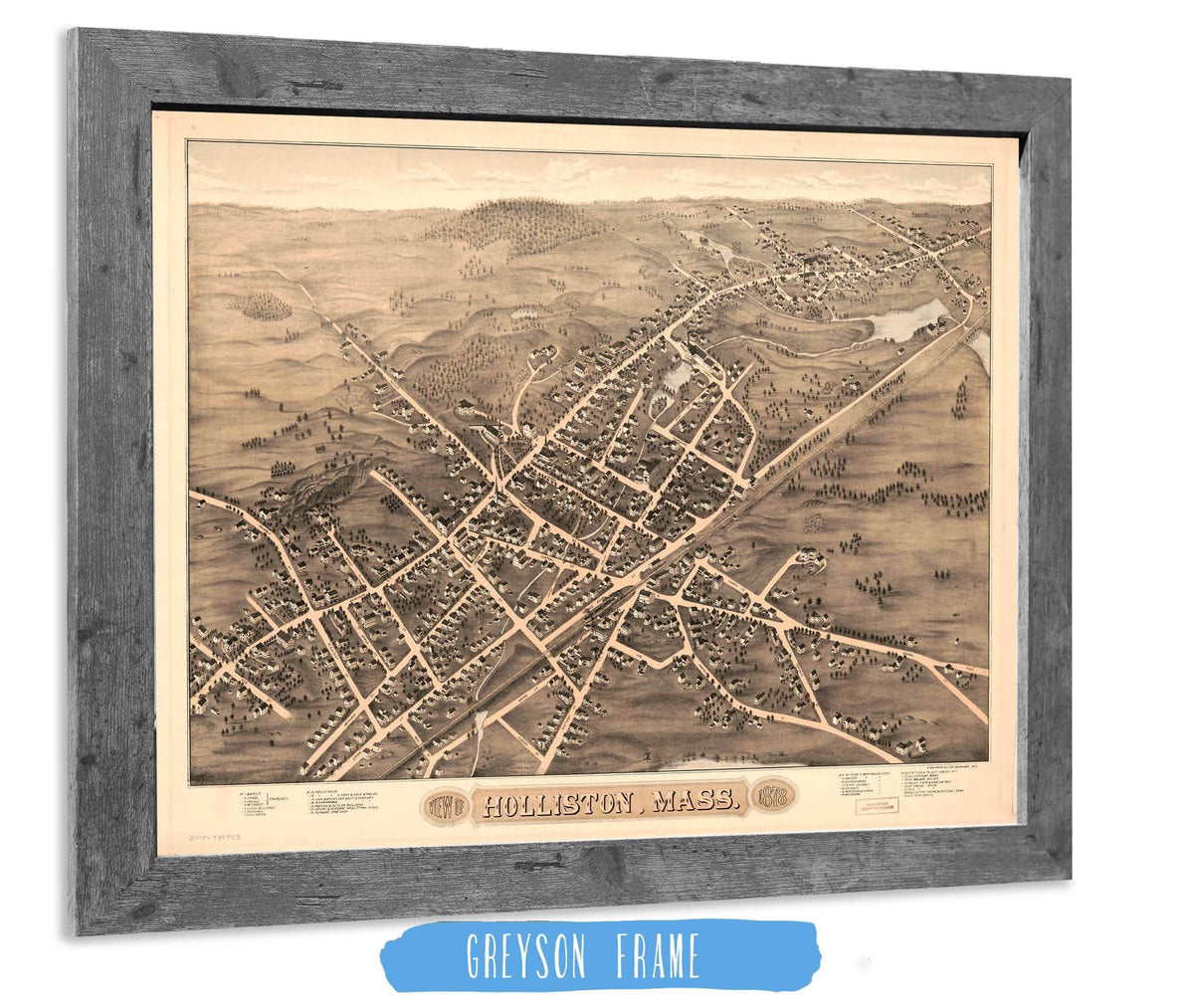 View Of Holliston Mass 1878 State of Massachusetts