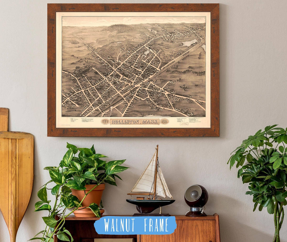 View Of Holliston Mass 1878 State of Massachusetts