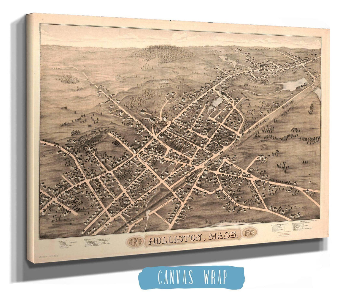 View Of Holliston Mass 1878 State of Massachusetts